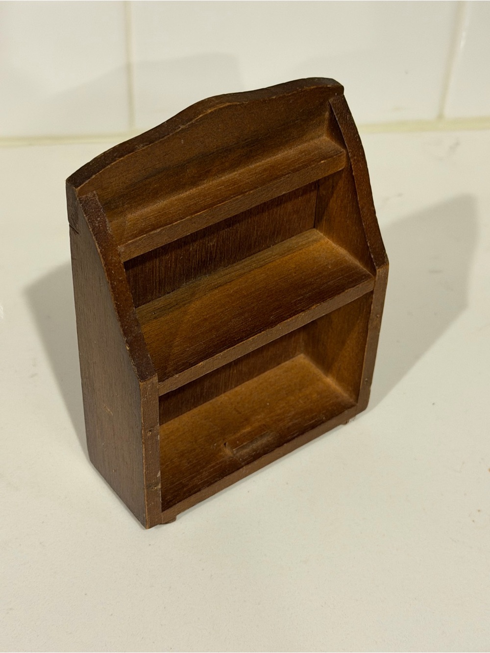 Miniature Wooden Shelf Display for Dollhouses or Crafting - Picture 4 of 6
